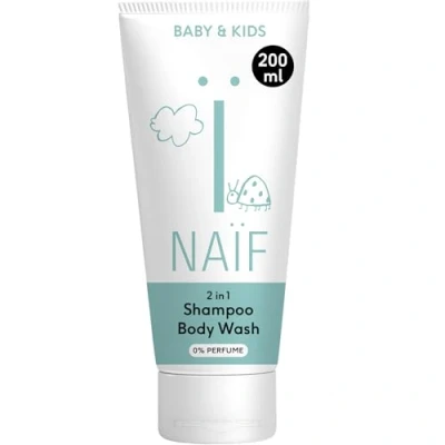 Abbildung von Naïf 2 in 1 Shampoo &amp; Duschgel Parfümfrei Ohne SLES, Mikroplastik oder Silikone Dermatologisch getestet 200ml