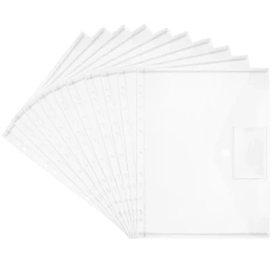 Abbildung von Carehabi 20 Stück Dokumentenmappe A4, A4 Dokumententasche Transparent, Wasserdicht mit Klettverschluss und Etikettenpapier für Aktenlager Klassifizierung