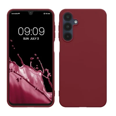 Abbildung von kwmobile Hülle kompatibel mit Samsung Galaxy A16 5G weiches TPU Silikon Case Cover geeignet für kabelloses Laden Bordeaux Violett