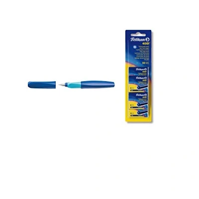 Abbildung von Pelikan Füller Twist Feder M, inklusive 1 Patrone, Stück (Deep Blue + Patronen, Faltschachtel)