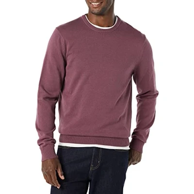 Abbildung von Amazon Essentials Herren Pullover mit Rundhalsausschnitt (in Übergrößen erhältlich), Pflaume, S