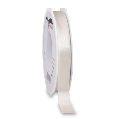Abbildung von PRÄSENT C.E. Pattberg Satin Elfenbein, 25 m Satinband zum Einpacken von Geschenken, 15 mm Breite, Geschenkband Dekorieren &amp; Basteln, Dekoband, Anlass
