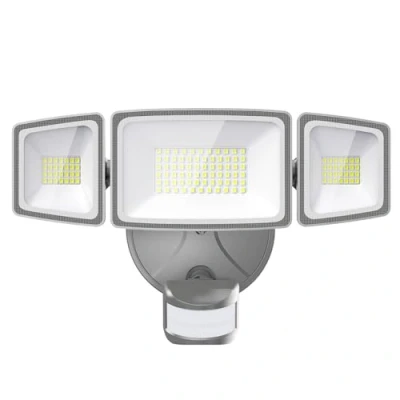 Abbildung von Onforu LED Strahler mit Bewegungsmelder Außen 55W, 5000 LM Fluter, Außenstrahler verstellbaren 3 Köpfe, 6500 K Kaltweiß Scheinwerfer, IP65 Wasserdicht Flutlicht für Garage, Garten, Hof