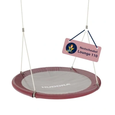 Abbildung von HUDORA Nestschaukel Lounge Höhenverstellbare mit 90/110cm Durchmesser für bis zu 150kg Hängeschaukel geschlossener Sitzfläche Familienschaukel drinnen &amp; draußen