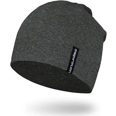 Abbildung von EMPIRELION 9&quot; Multifunktionale Leichte Running Beanie Mützen Skull Cap Radsport Kappen Helmfutter Helm Unterziehmütze Schlaf für Damen Herren (Dunkelgraues Melange)