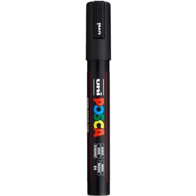 Abbildung von Faber Castell uni ball 182599 Marker POSCA mit mittelfeiner Rundspitze schwarz, 1 Stück