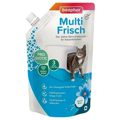 Abbildung von BEAPHAR Multi Frisch Der Aktive Geruchsstopper Für Katzentoiletten Mit Probiotika Schützt Das Mikrobiom Biologisch Abbaubar PH Neutral Frische Brise 400 g