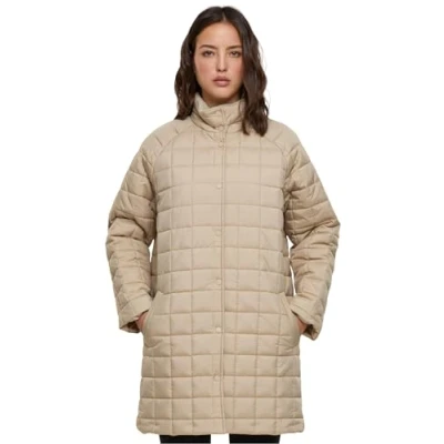 Abbildung von Urban Classics Quilted Wintermantel, Damen, Größe: Small, Wetsand