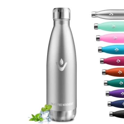 Abbildung von Thermosflasche 750ml, Vakuum Wasserflasche, Trinkflasche Edelstahl Auslaufsicher, BPA Frei Thermoskanne Kohlensäure Geeignet, für Sport, Schule, Uni, Yoga, Fahrrad, Camping, Sprudel, Gym