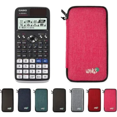 Abbildung von Casio fx 991DE X Classwiz inkl. WYNGS Schutztasche Pink Wissenschaftlicher Taschenrechner Basic Set