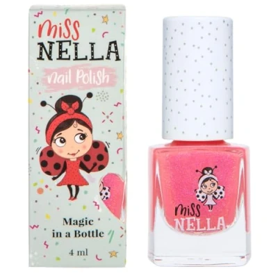 Abbildung von Miss Nella TICKLE ME PINK abziehbarer Nagellack speziell für Kinder, rosa Glitzer, Peel Off Formel, ungiftig, wasserbasiert und geruchsneutral