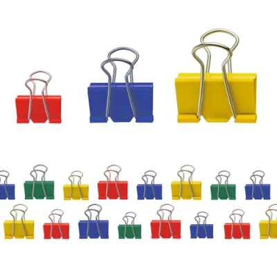 Abbildung von Westcott Foldback Klammern 24 Stück Mix Metall für Dokumente 12 x 19mm, 25mm stabile und wiederverwendbare Papierklammern Klemmen Büro Haushalt E 10722 00