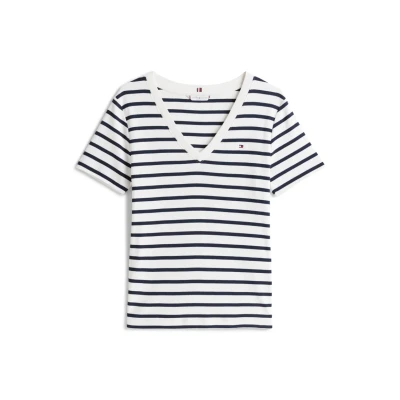 Abbildung von Tommy Hilfiger NEW SLIM CODY Tshirt basic Breton dark night navy, Damen, Größe: XXS, navy