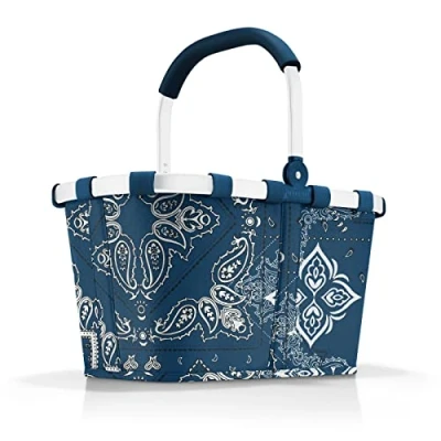 Abbildung von reisenthel carrybag frame bandana blue Stabiler Einkaufskorb mit viel Stauraum und praktischer Innentasche Elegantes wasserabweisendes Design