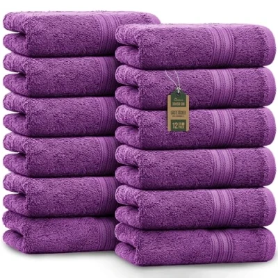 Abbildung von NatureMark 12x, 100% Baumwolle, lila, 12er Pack Gästetuch 30x50cm, 12