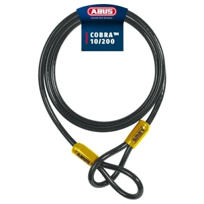 Abbildung von ABUS Schlaufenkabel Cobra 10 Stahlseil mit Kunststoff ummantelt Sicherung für Fahrrad und Motorrad Zubehör 2 Meter lang, mm stark