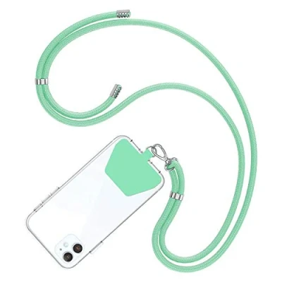 Abbildung von COCASES Handyband Universal zum Umhängen aus Nylon kompatibel mit jeden Smartphones, Handygurt Umhängenband Kordel (Grün)