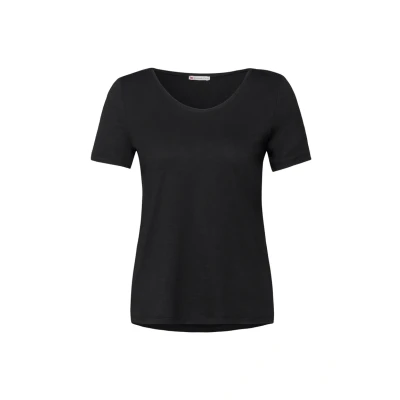 Abbildung von STREET ONE Damen A322897 Basic T Shirt in Unifarbe, Black, 42
