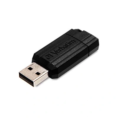 Abbildung von Verbatim PinStripe USB Stick 32GB, 2.0, Speicherstick, für Laptop Notebook Ultrabook TV Autoradio, 2.0 Stick, Datenstick mit Schiebemechanismus, Schwarz