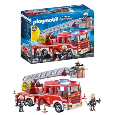 Abbildung von PLAYMOBIL City Action 9463 Feuerwehr Leiterfahrzeug mit Licht und Sound, Ab 5 Jahren
