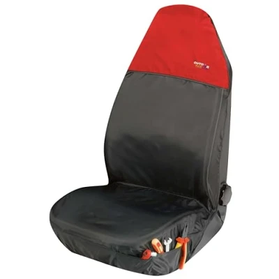 Abbildung von Walser Werkstatt Schonbezug Outdoor Sports, Auto Sitzschoner, Werkstattschoner Auto, PKW Schutzunterlage, schwarz/rot