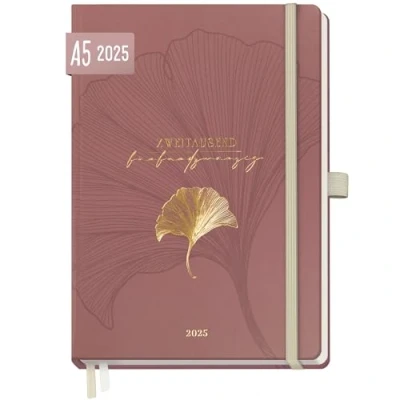 Abbildung von Häfft® Wochen Notiz Kalender 2025 A5 &quot;Grün&quot; Buchkalender, Terminplaner Timer, Terminplaner, Wochenkalender, Organizer, Terminkalender mit Einstecktasche nachhaltig &amp; klimafreundlich