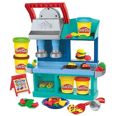 Abbildung von Play Doh Kitchen Creations Buntes Restaurant, 2 seitiges Küchenspielset, Set für Mädchen und Jungen, Small