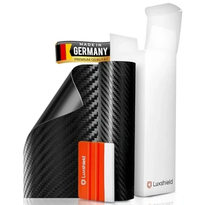 Abbildung von Luxshield Carbon Folie 12x200cm für Auto, Motorrad, Bike selbstklebend, Meterware aus DE