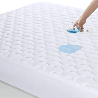 Abbildung von Utopia Bedding Gesteppte wasserdichte Matratzenauflage 140 x 200 cm, Matratzenauflage, Wasserdichter Matratzenschoner, Dehnbar Auf 30 cm (weiß)