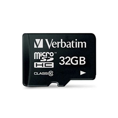 Abbildung von Verbatim Premium Micro SDHC Speicherkarte, 32 GB, Datenspeicher für Foto und Video Aufnahmen, SD Karte in schwarz, ideal Handy, Kamera oder Tablet
