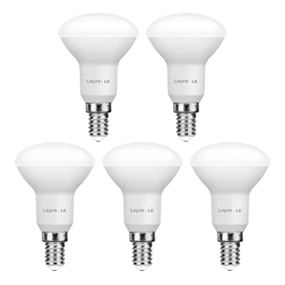 Abbildung von Lepro e14 led Lampe, 4.9W 470 Lumen Glühbirne, entspricht 40W Glühlampe, 2700 Kelvin Warmweiß strahler, Reflektorlampe R50 120 Abstrahlwinkel Energiesparlampe, 5 Stück