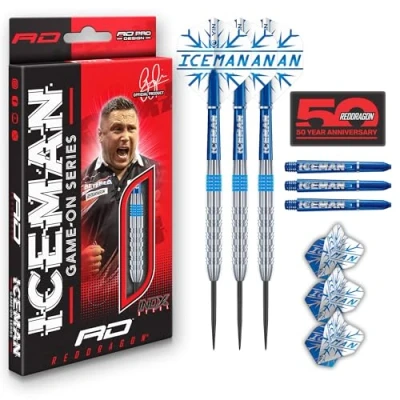 Abbildung von RED DRAGON Gerwyn Iceman Price Game On Series 20g Stahlspitze Satz mit Dart Flüge und Schäften