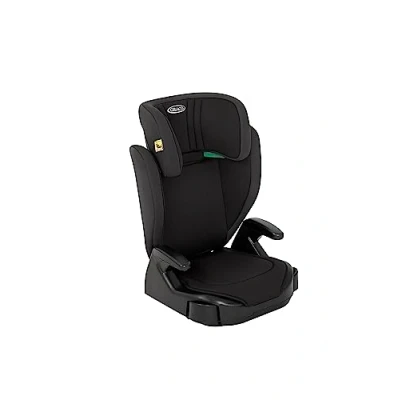 Abbildung von Graco Junior Maxi™ i Size R129 Kindersitz, ca. 3,5 bis 12 Jahre (100 150 cm), Kindersitzerhöhung, Armlehnen und Kopfstütze höhenverstellbar, leicht, mit Getränkehalter, schwarz, Midnight