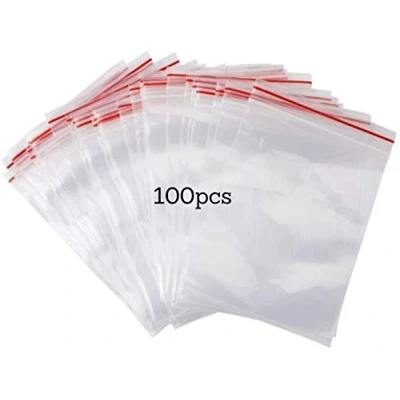 Abbildung von Pakico 100 Plastikbeutel 4 x 6 cm Wiederverschließbare Durchsichtige Dick und Haltbar Verschlussbeutel Kekstüten Schmuckverpackungen Lebensmittelbeutel Kleine Ziplock Beutel