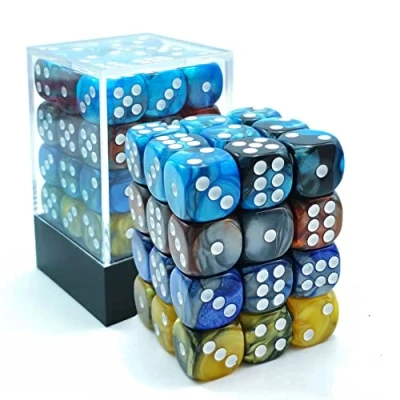 Abbildung von Bescon 12mm D6 Dice 36 in Cube, Assorted Gemini Rock Colors, Six Sides Die (36) Block of