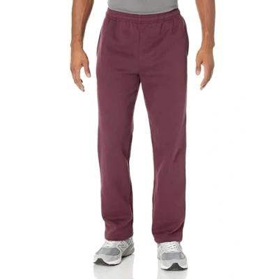 Abbildung von Amazon Essentials Herren Fleece Jogginghose mit offenem Saum (erhältlich in den Größen L und L), Burgunderrot, M