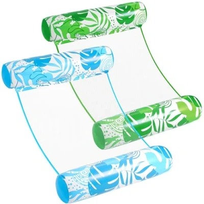 Abbildung von SLOOSH Luftmatratze Pool 2 Stücke Hammock Wasserhängematte Erwachsene, 4 in 1 Erwachsene PVC, Aufblasbarer Wasserspielzeug Hängematte mit Netz