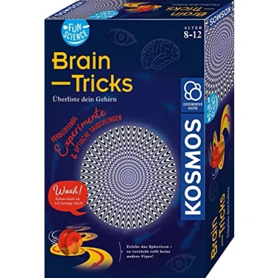 Abbildung von KOSMOS 654252 Fun Science Brain Tricks, Verblüffende Experimente mit optischen Täuschungen und Illusionen, u. a. 3D Brille, Sphericon, Schiefer Raum, Experimentier Set für Kinder ab 8 12 Jahre