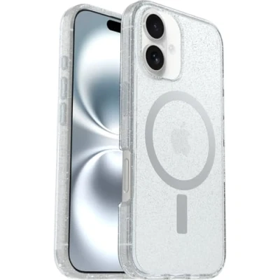 Abbildung von OtterBox Symmetry Series Clear MagSafe transparente Hülle für iPhone 16, stoßfest, sturzsicher, schützende Hülle, 3X getestet nach Militärstandard, Stardust