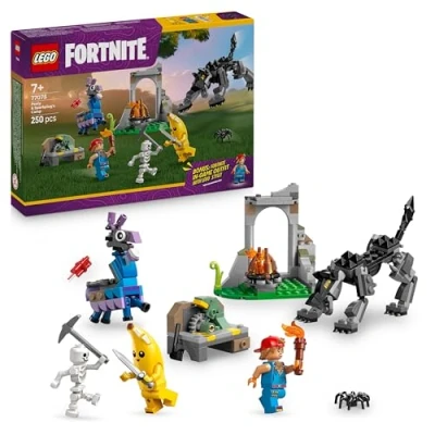 Abbildung von LEGO Fortnite Das Lager von Schali und der Zündkerzenkünstlerin Spielzeug mit Wolf Lama Figuren, Lagerfeuer, 3 Minifiguren Gaming Geschenk für Kinder ab 7 Jahren 77075