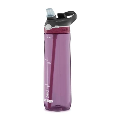 Abbildung von Contigo Ashland Autospout Trinkflasche mit Strohhalm 720ml große BPA freie Kunststoff Wasserflasche auslaufsicher ideal für Schule, Arbeit, Sport, Fahrrad, Wandern