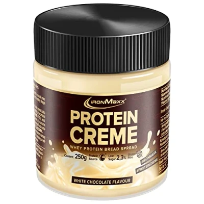 Abbildung von Protein Creme White Chocolate 250g Lecker cremiger High Brotaufstrich mit wenig Zucker, Low Carb &amp; glutenfrei, Gesunde Aufstrich Alternative