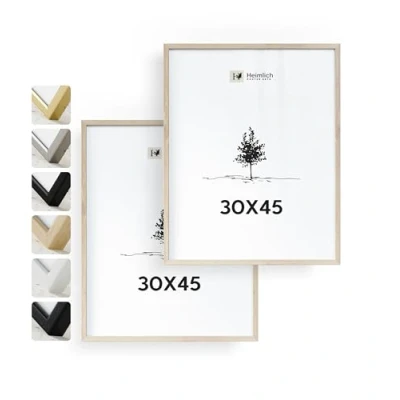 Abbildung von Heimlich® Bilderrahmen 30x45 cm, Eichenholz, 2er Set Kleiner Posterrahmen mit Folienabdeckung Nur zur Wandmontage