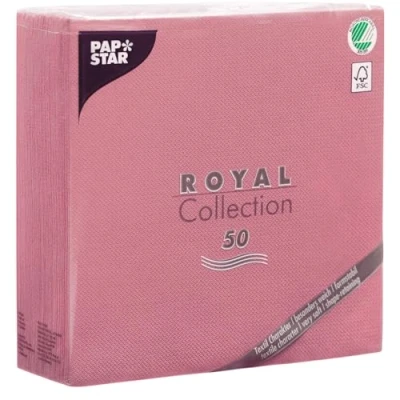 Abbildung von 50 Servietten &quot;ROYAL Collection&quot; 1/4 Falz 40 cm x rosa