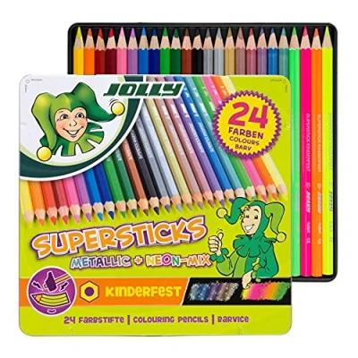 Abbildung von JOLLY Buntstift Superstick kinderfest METALLICMIX, 24er Metalletui