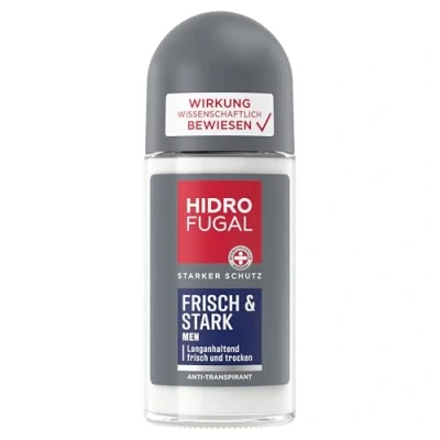 Abbildung von Hidrofugal MEN FRISCH &amp; STARK Roll on, starker Antitranspirant Schutz mit erfrischendem Duft, langanhaltendes Deo für Männer ohne Ethylalkohol (50 ml)