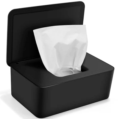 Abbildung von Feuchttücher Box, Box für mit Deckel, Feuchtes Toilettenpapier, Baby Schwarz, Toilettenpapier Feuchtpapierbox Draussen, Zuhause und Büro