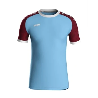 Abbildung von JAKO ICONIC Trikot Kinder Lightblue, Weinrot, Gr. 164 Nachhaltiges Sport Shirt kurzarm aus 100% recyceltem Polyester, Feuchtigkeitstransportierend