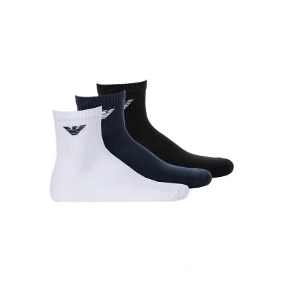 Abbildung von Emporio Armani Short Socks 3PACK Socken, Herren, Größe: One Size, Black/blue/white