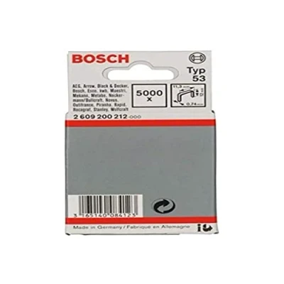 Abbildung von Bosch Professional 5000x Feindrahtklammer Typ 53 (Textilien/Gewebe, Karton, 11.4 x 0.74 12 mm, Zubehör Tacker)